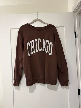Brown 'CHICAGO' Crewneck Sweatshirt